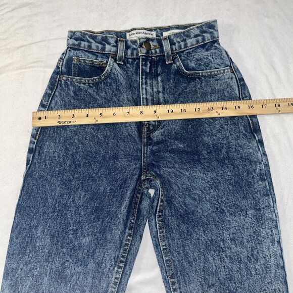 American Apparel Vintage Inspired Medium Marble Wash High Waisted Jeans Size 24 - Picture 5 of 10